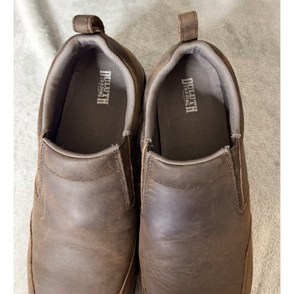 Duluth trading Co. Men's Wild Boar Leather Slip On Shoes Size 9.5 W Brown - Picture 6 of 10